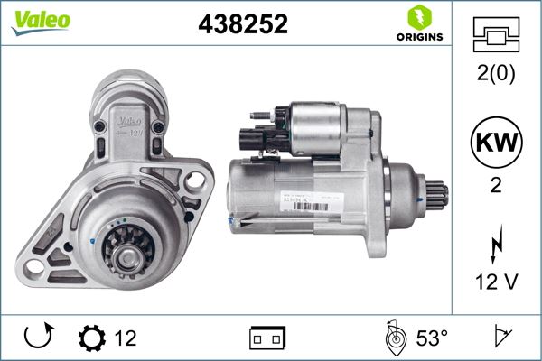 VALEO 438252 Elektrik Sistemi Marş Motoru - SEAT LEON (1P1) uyumlu