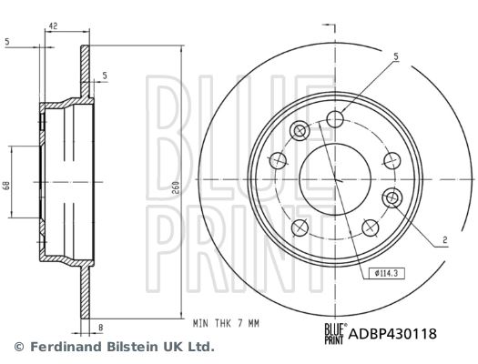 BLUE PRINT ADBP430118 Fren Sistemleri Fren Diski - RENAULT MEGANE IV Hatchback (B9A/M/N_) uyumlu