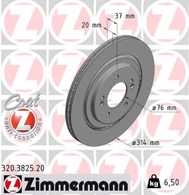 ZIMMERMANN 320.3825.20 Fren Sistemleri Fren Diski - KIA OPTIMA Sportswagon (JF) uyumlu