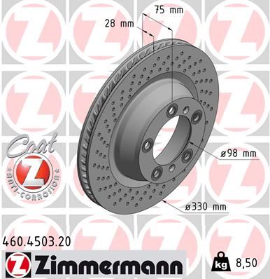 ZIMMERMANN 460.4503.20 Fren Sistemleri Fren Diski - PORSCHE 911 (991) uyumlu