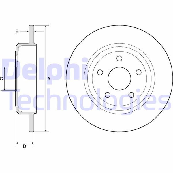 DELPHI BG4772C Fren Sistemleri Fren Diski - JEEP GRAND CHEROKEE IV (WK, WK2) uyumlu