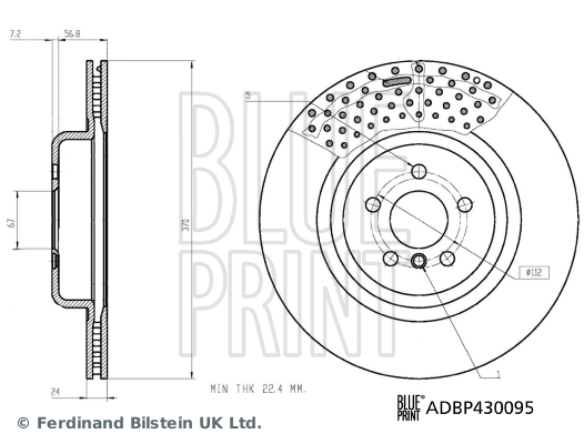 BLUE PRINT ADBP430095 Fren Sistemleri Fren Diski - BMW 7 (G11, G12) uyumlu
