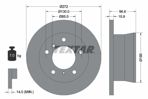 TEXTAR 92137603 Fren Sistemleri Fren Diski - MERCEDES-BENZ G-SERISI (W463) uyumlu