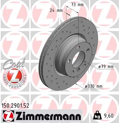 ZIMMERMANN 150.2901.52 Fren Sistemleri Fren Diski - BMW 3 (F30, F80) uyumlu