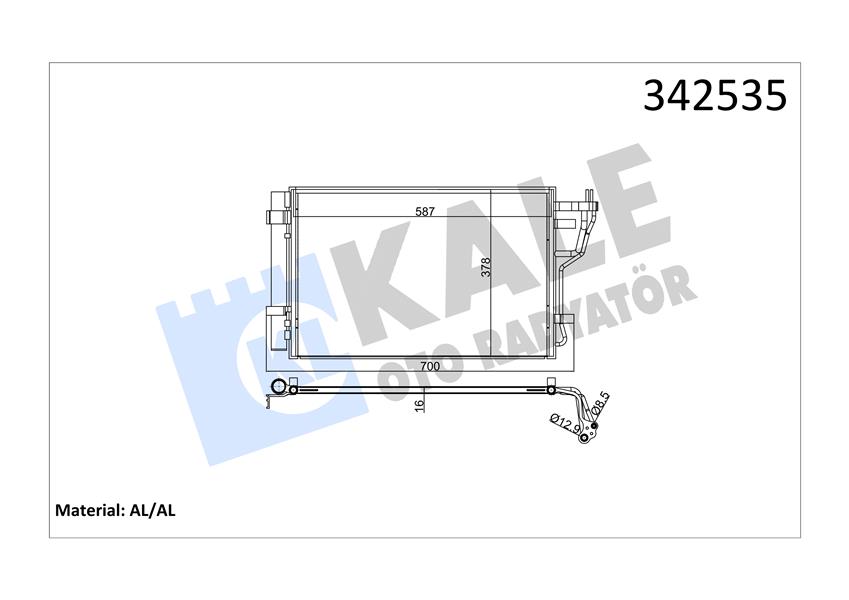 KALE OTO RADYATÖR 342535 Diğer Diğer Donanım & Parçalar - KIA CERATO II Sedan (TD) uyumlu