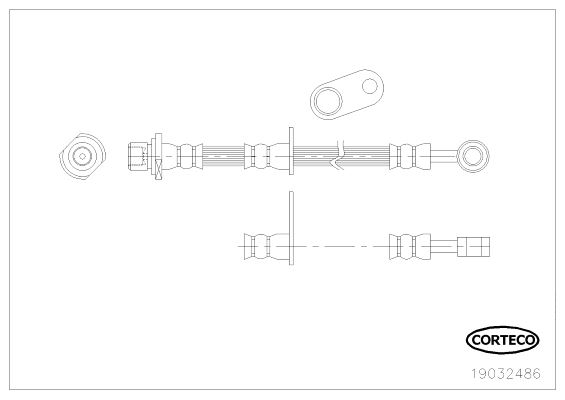 CORTECO 19032486 Fren Sistemleri Fren Hortumları - SUBARU LEGACY II (BD) uyumlu