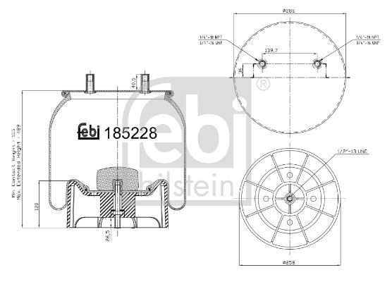 FEBI BILSTEIN 185228 Süspansiyon Sistemi Süspansiyon Körüğü