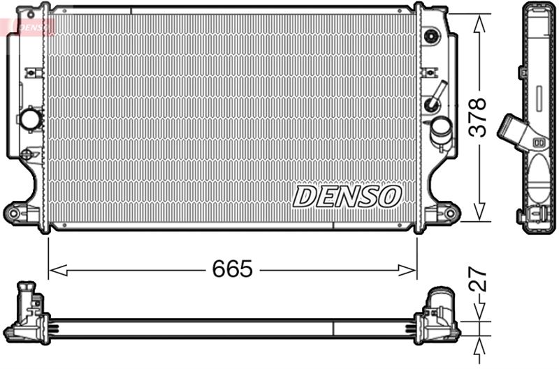 DENSO DRM50088 Soğutma Sistemi Su Soğutucu & Parçaları - TOYOTA AVENSIS Sedan (_T27_) uyumlu