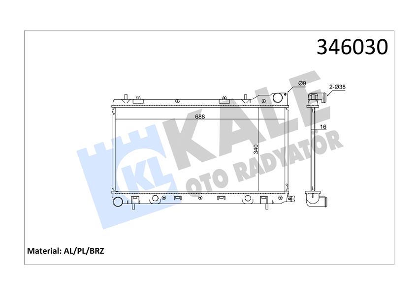 KALE OTO RADYATÖR 346030 Soğutma Sistemi Su Soğutucu & Parçaları - SUBARU FORESTER (SF_) uyumlu