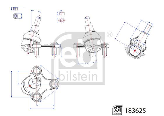 FEBI BILSTEIN 183625 Tekerlek & Aks Parçaları Taşıyıcı Mafsal - VW CADDY V Kasa/büyük limuzin (SBA, SBH) uyumlu