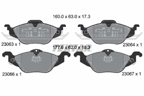 TEXTAR 2306302 Fren Sistemleri Fren Balatası - OPEL ASTRA G Hatchback (T98) uyumlu