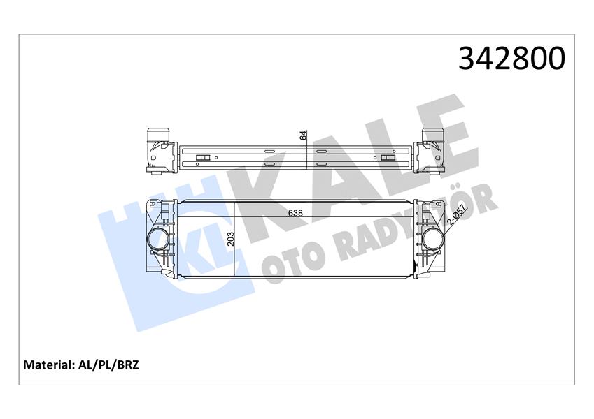 KALE OTO RADYATÖR 342800 Motor Turbo Radyatörü - MERCEDES-BENZ SPRINTER 3,5-t Minibüs/Otobüs (B906) uyumlu