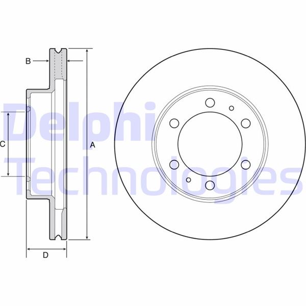 DELPHI BG4557 Fren Sistemleri Fren Diski - TOYOTA HILUX VII Pick-up (_N1_, _N2_, _N3_) uyumlu