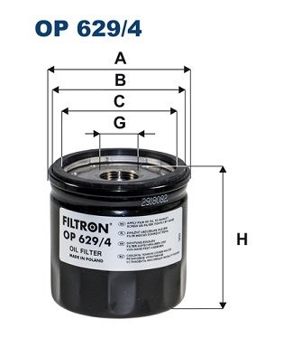 FILTRON OP 629/4 Motor Yağ Filtresi - FORD FOCUS IV (HN) uyumlu