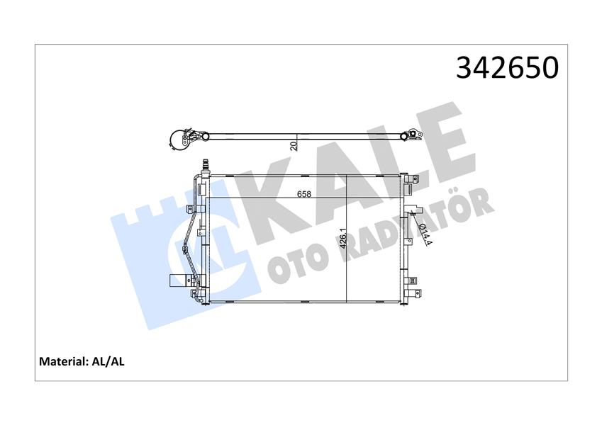 KALE OTO RADYATÖR 342650 İklimlendirme Sistemi Klima Radyatörü - VOLVO XC90 I (275) uyumlu