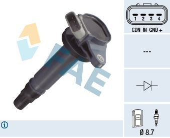 FAE 80366 Ateşleme Sistemi Ateşleme Bobini - DAIHATSU SIRION (M1) uyumlu