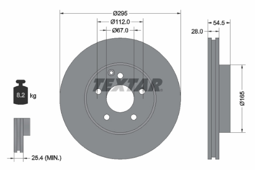 TEXTAR 92115205 Fren Sistemleri Fren Diski - MERCEDES-BENZ E-SERISI T-Model (S211) uyumlu