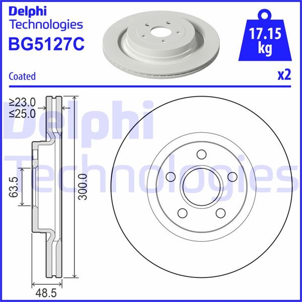 DELPHI BG5127C Fren Sistemleri Fren Diski - FORD TOURNEO CONNECT / GRAND TOURNEO CONNECT V408 MPV uyumlu