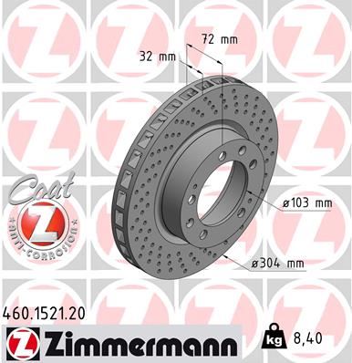 ZIMMERMANN 460.1521.20 Fren Sistemleri Fren Diski - PORSCHE 911 (993) uyumlu