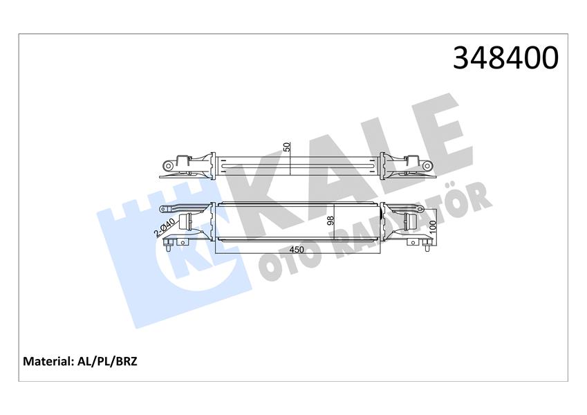 KALE OTO RADYATÖR 348400 Motor Turbo Radyatörü - OPEL CORSA D Kasa/eğik arka (S07) uyumlu