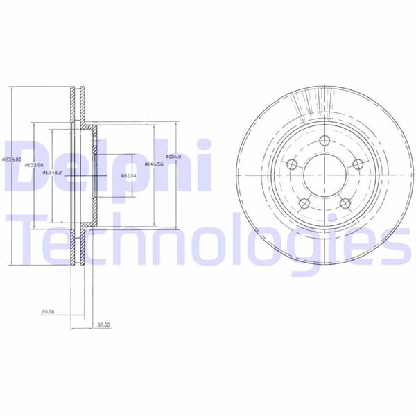 DELPHI BG3594 Fren Sistemleri Fren Diski - CHRYSLER LE BARON Sedan uyumlu