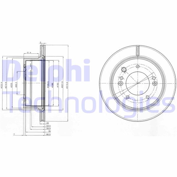DELPHI BG3859 Fren Sistemleri Fren Diski - KIA SORENTO I (JC) uyumlu