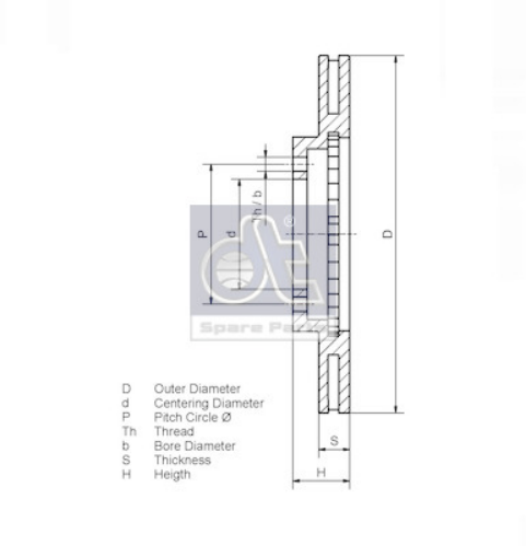 DT Spare Parts 7.36005 Fren Sistemleri Fren Diski - IVECO EUROCARGO IV uyumlu