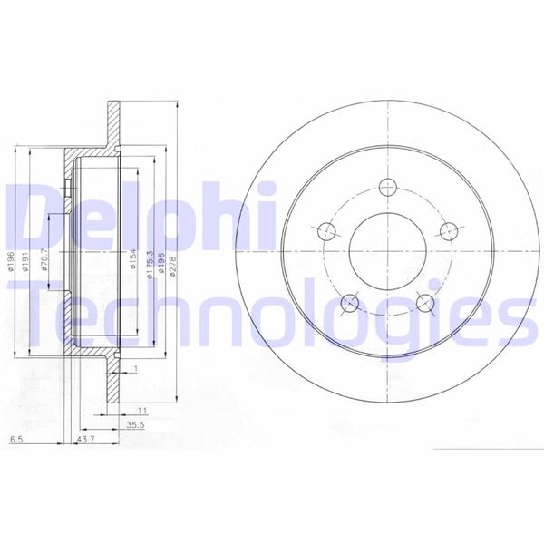 DELPHI BG3143 Fren Sistemleri Fren Diski - OPEL SINTRA (APV) uyumlu
