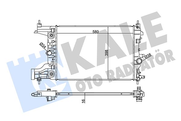KALE OTO RADYATÖR 355200 Soğutma Sistemi Su Soğutucu & Parçaları - OPEL ASTRA J Sports Tourer (P10) uyumlu