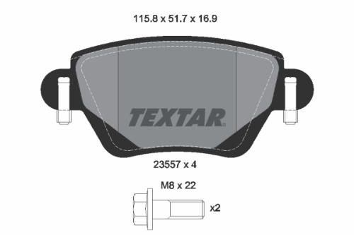TEXTAR 2355702 Fren Sistemleri Fren Balatası - RENAULT KANGOO (KC0/1_) uyumlu