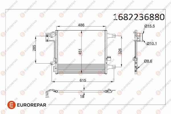 EUROREPAR 1682236880 İklimlendirme Sistemi Klima Radyatörü - JEEP WRANGLER III (JK) uyumlu