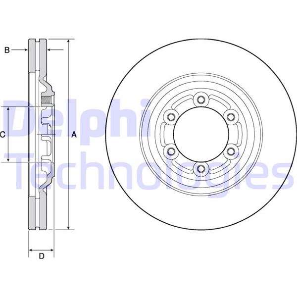 DELPHI BG4697C Fren Sistemleri Fren Diski - ISUZU D-MAX II (TFR, TFS) uyumlu