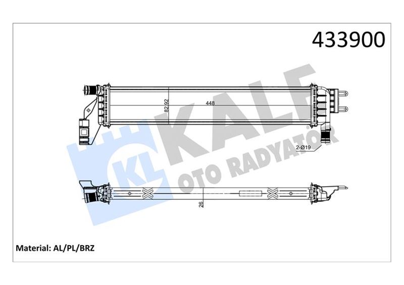 Su Radyatörü - KALE OTO RADYATÖR - 0559221AB Ürün Görseli