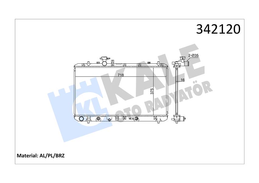 KALE OTO RADYATÖR 342120 Soğutma Sistemi Su Soğutucu & Parçaları - SUZUKI SX4 Sedan (GY, RW) uyumlu