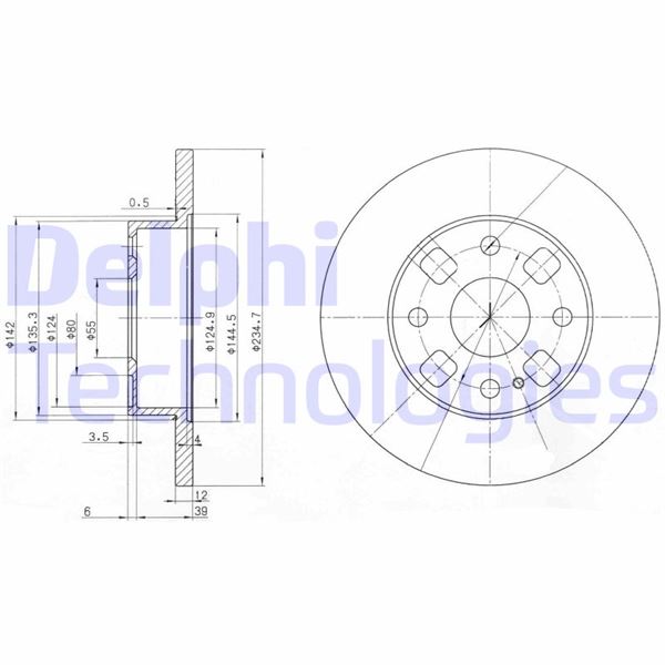 DELPHI BG2778 Fren Sistemleri Fren Diski - MAZDA 121 II (DB) uyumlu