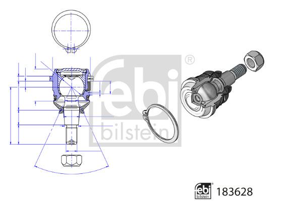 FEBI BILSTEIN 183628 Tekerlek & Aks Parçaları Taşıyıcı Mafsal - HYUNDAI i20 II (GB, IB) uyumlu