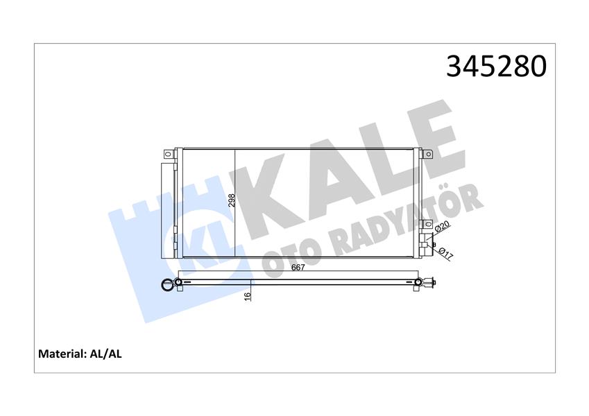 KALE OTO RADYATÖR 345280 İklimlendirme Sistemi Klima Radyatörü - OPEL MOKKA / MOKKA X (J13) uyumlu