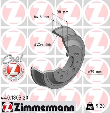 ZIMMERMANN 440.1803.20 Fren Sistemleri Fren Kampanası - PEUGEOT BOXER Minibüs/Otobüs (230P) uyumlu