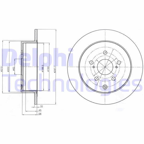 DELPHI BG4237 Fren Sistemleri Fren Diski - TOYOTA PREVIA III (_R2_, _R5_) uyumlu