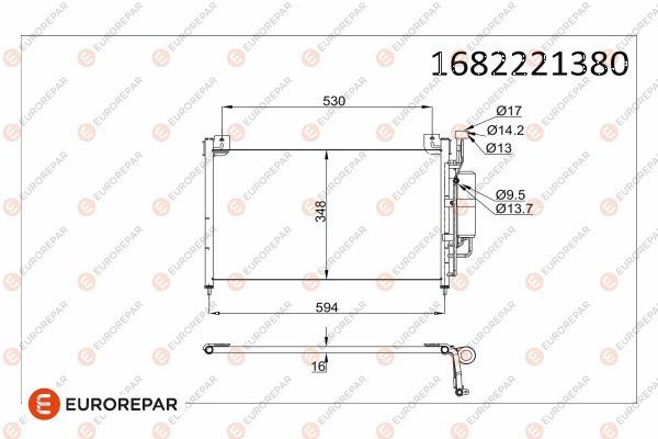 EUROREPAR 1682221380 İklimlendirme Sistemi Klima Radyatörü - MAZDA 2 (DE_, DH_) uyumlu