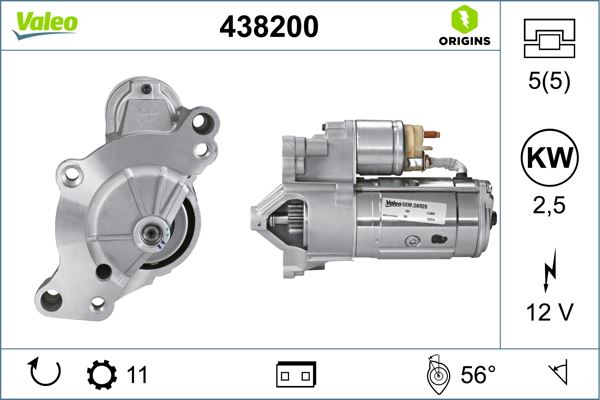 VALEO 438200 Elektrik Sistemi Marş Motoru - MITSUBISHI ASX (GA_W_) uyumlu