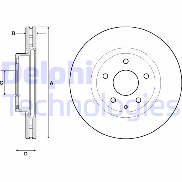 DELPHI BG4713C Fren Sistemleri Fren Diski - MAZDA 3 (BM, BN) uyumlu