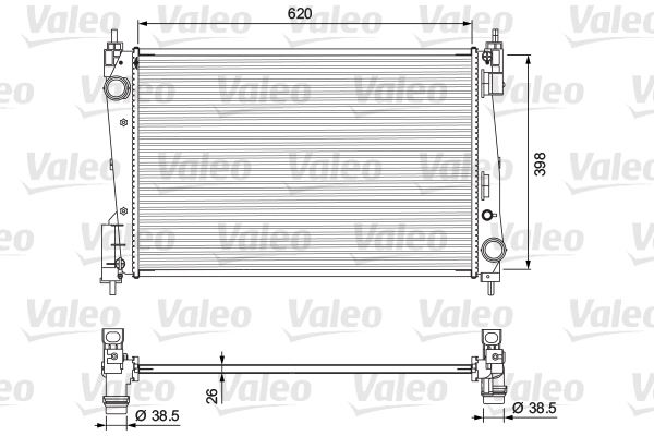 VALEO 701717 Soğutma Sistemi Su Soğutucu & Parçaları - FIAT GRANDE PUNTO (199_) uyumlu