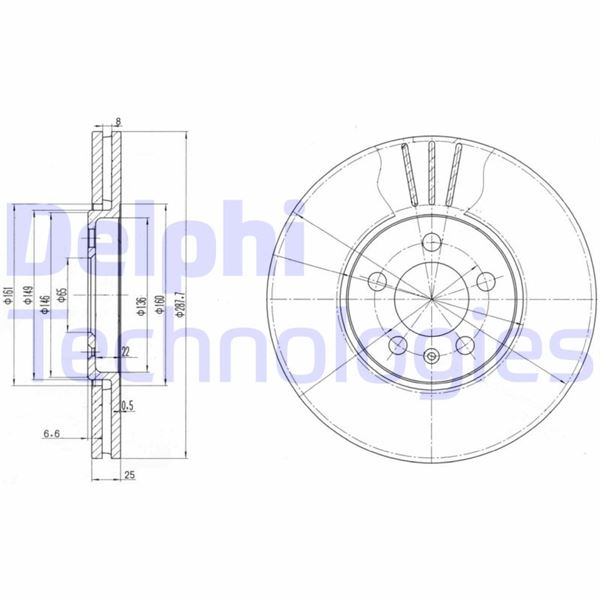 DELPHI BG2729 Fren Sistemleri Fren Diski - VW PASSAT B3/B4 (3A2, 35I) uyumlu