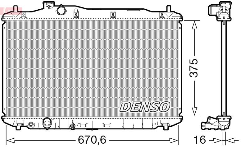 DENSO DRM40105 Soğutma Sistemi Su Soğutucu & Parçaları - HONDA CIVIC VIII Hatchback (FN, FK) uyumlu