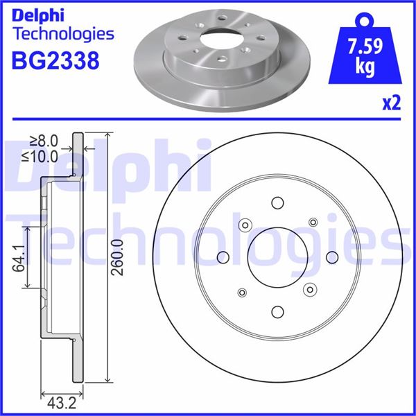 DELPHI BG2338 Fren Sistemleri Fren Diski - ROVER 800 Hatchback (XS) uyumlu