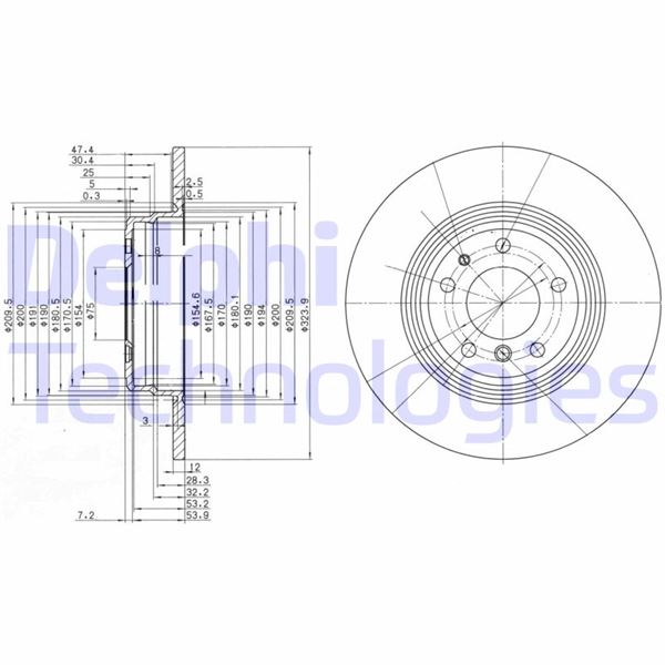 DELPHI BG2671 Fren Sistemleri Fren Diski - BMW 8 (E31) uyumlu