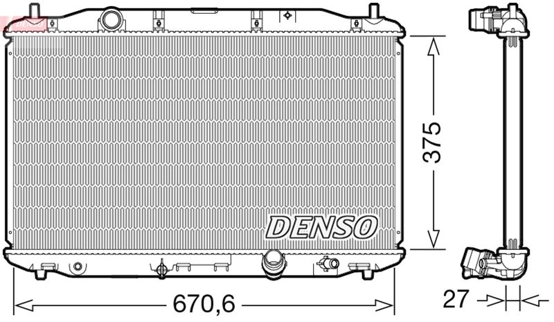 DENSO DRM40106 Soğutma Sistemi Su Soğutucu & Parçaları - HONDA CIVIC VIII Hatchback (FN, FK) uyumlu