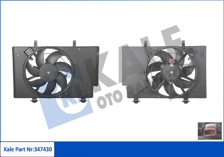 KALE OTO RADYATÖR 347430 Soğutma Sistemi Fan - FORD FIESTA VI (CB1, CCN) uyumlu