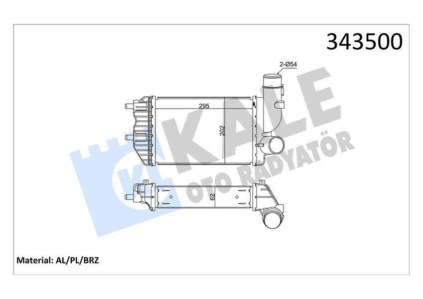 KALE OTO RADYATÖR 343500 Motor Turbo Radyatörü - PEUGEOT BOXER Minibüs/Otobüs (230P) uyumlu